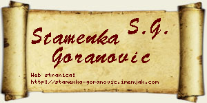 Stamenka Goranović vizit kartica